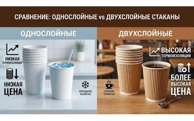 Однослойные vs Двухслойные стаканчики: что выбрать для вашего бизнеса?